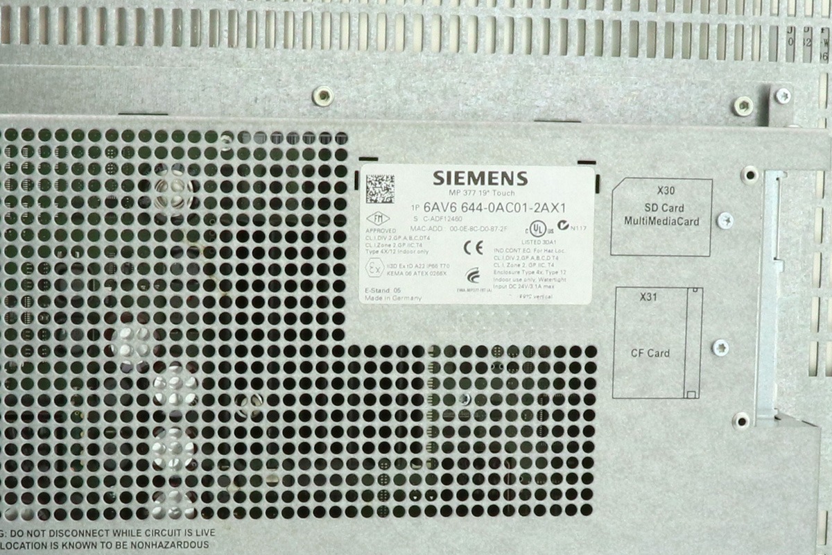 Siemens SIMATIC MP 377 15" Touch Multi Panel – Advanced HMI for Industrial Visualization and Process Control