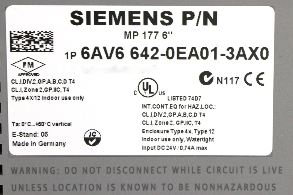 iemens SIMATIC TP 177B 6" Touch Panel – Compact HMI Solution for Efficient Industrial Automation