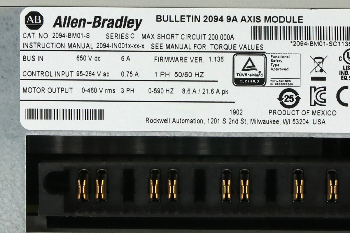 Allen-Bradley 2094-BM01-S Kinetix 6000 Axis Module | 400V Class Servo Drive Module for Motion Control Applications