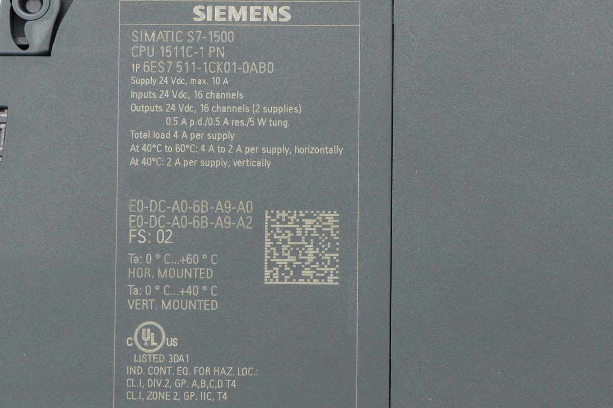 Siemens SIMATIC S7-1500 CPU 1511C-1 PN – Compact PLC for High-Performance Industrial Automation