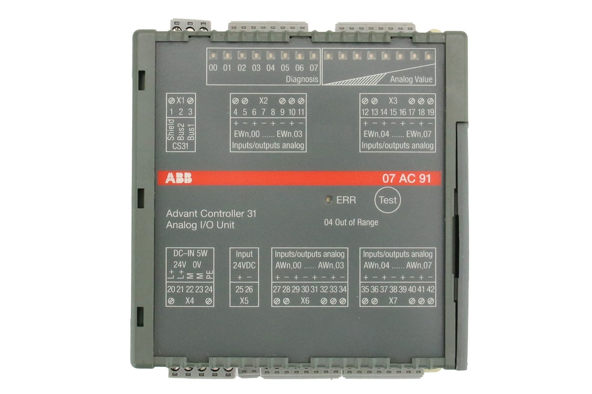 ABB GJR5252300R0101 (07AC91) Analog Input/Output Module for Advant Controller 31 Automation Systems