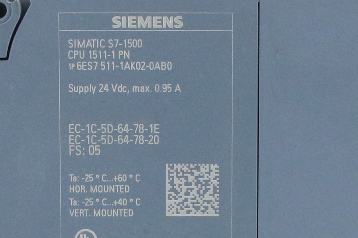 Siemens SIMATIC S7-1500 CPU 1511-1 PN – Advanced PLC for Industrial Automation and Process Control