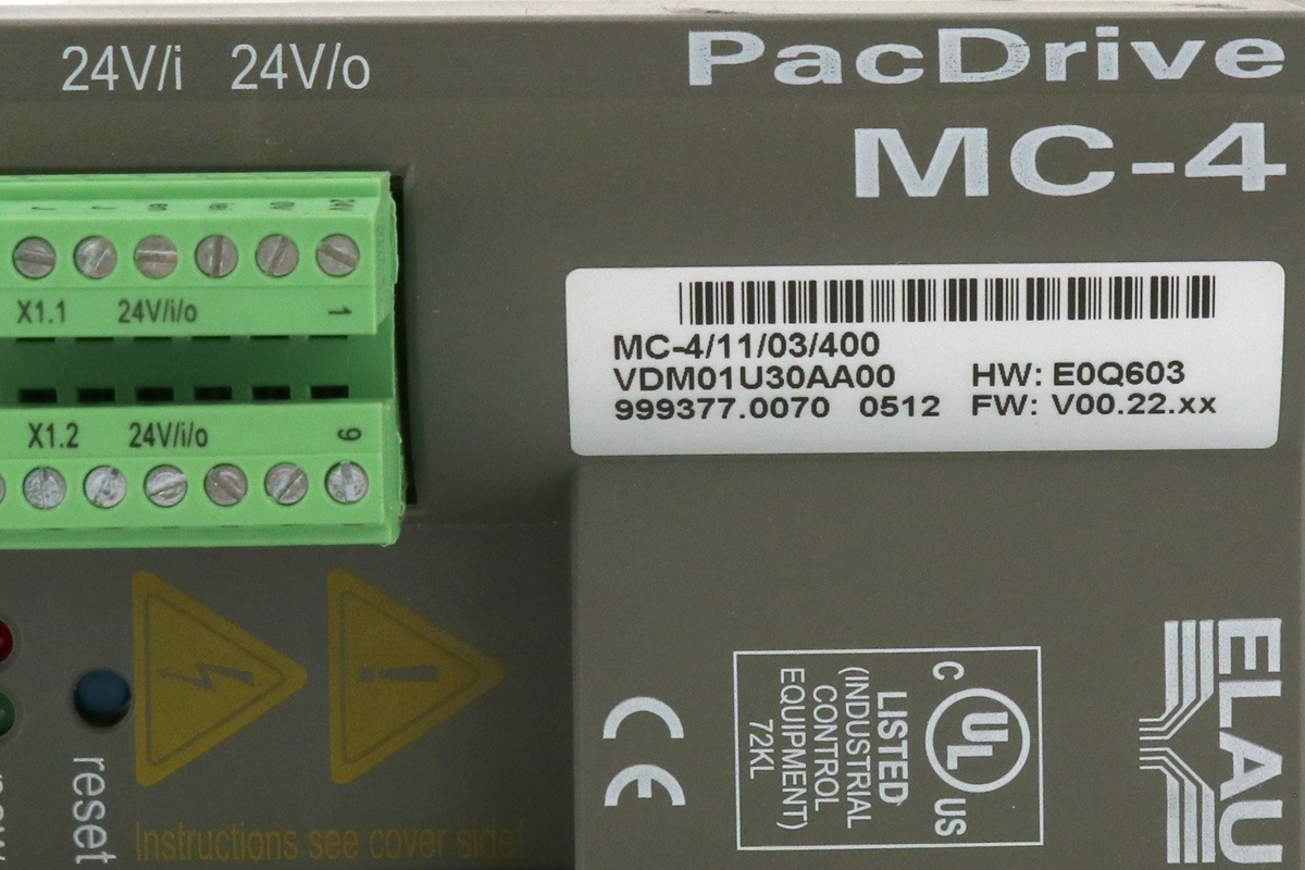 Schneider Electric MC-4/11/03/400 | ELAU PACDRIVE Servo Drive 380–480VAC 3A Industrial Automation Drive