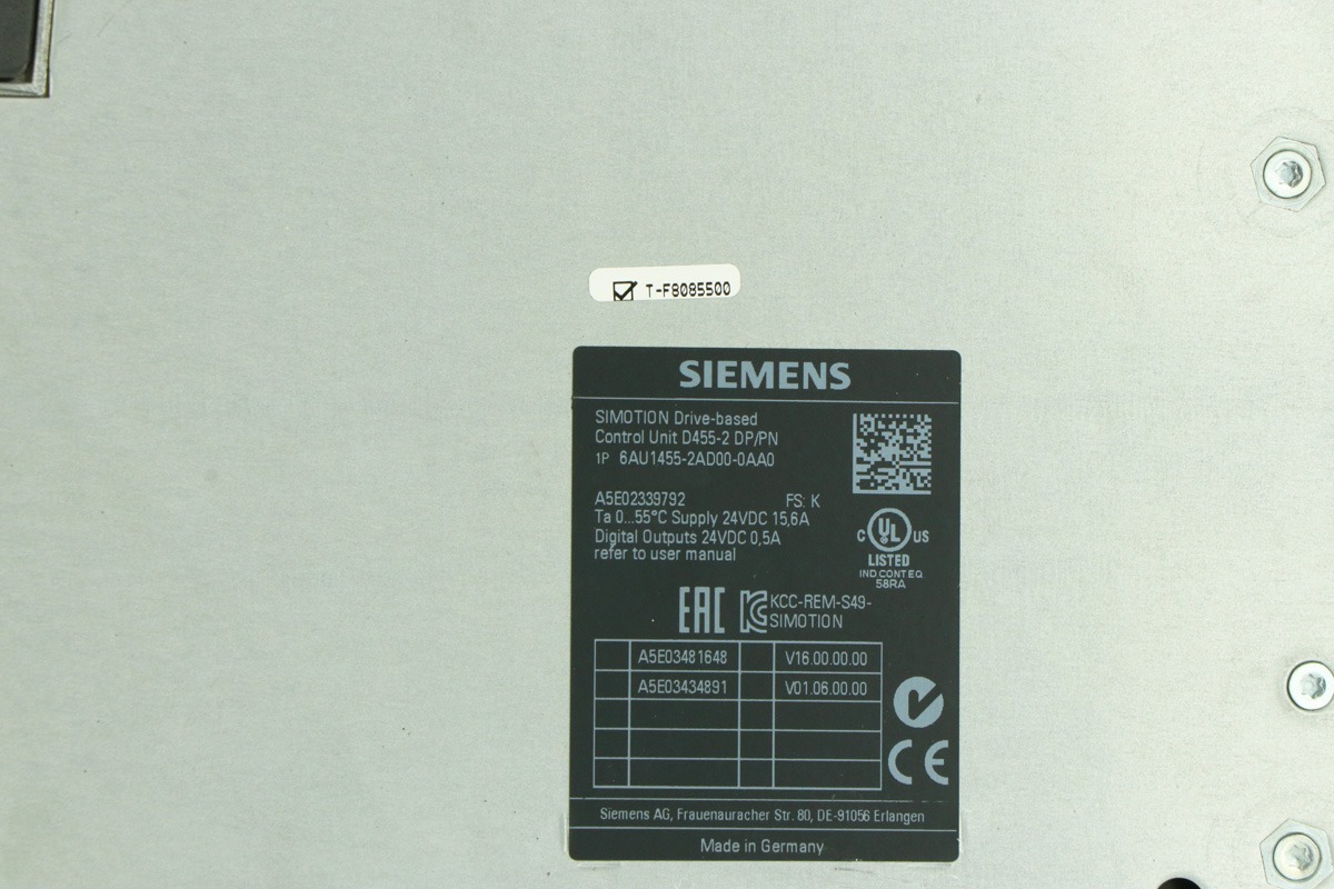 Siemens 6AU1455-2AD00-0AA0 SIMOTION D455-2 DP/PN Motion Controller – Ultra High Performance Drive-Based Control Unit for Advanced Automation Systems
