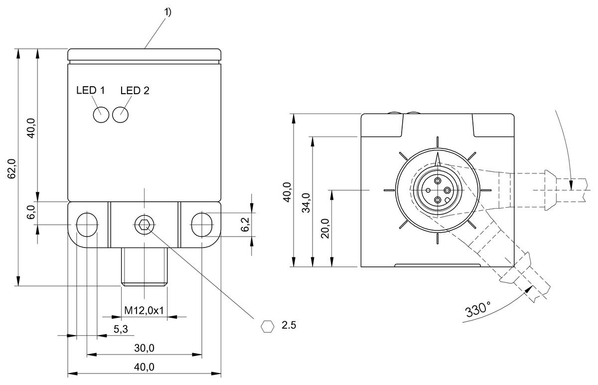 Balluff BES0217 / BES Q40KFU-PAC20B-S04G Square Inductive Proximity Sensor – Long-Range Detection for Industrial Automation